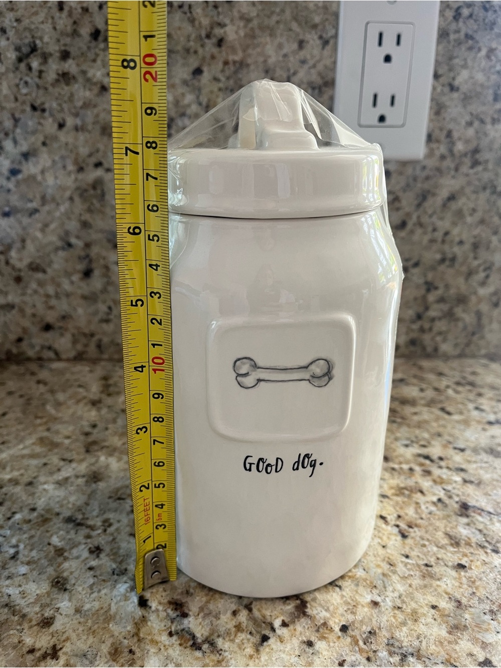 Rae Dunn White Ceramic 'Good dog.' Treat Canister